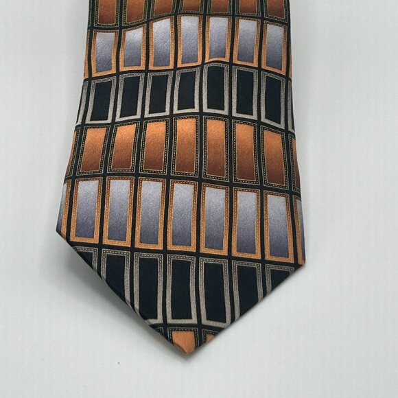 Covington 100% Silk Tie - Geometric Block Design - Picture 1 of 4
